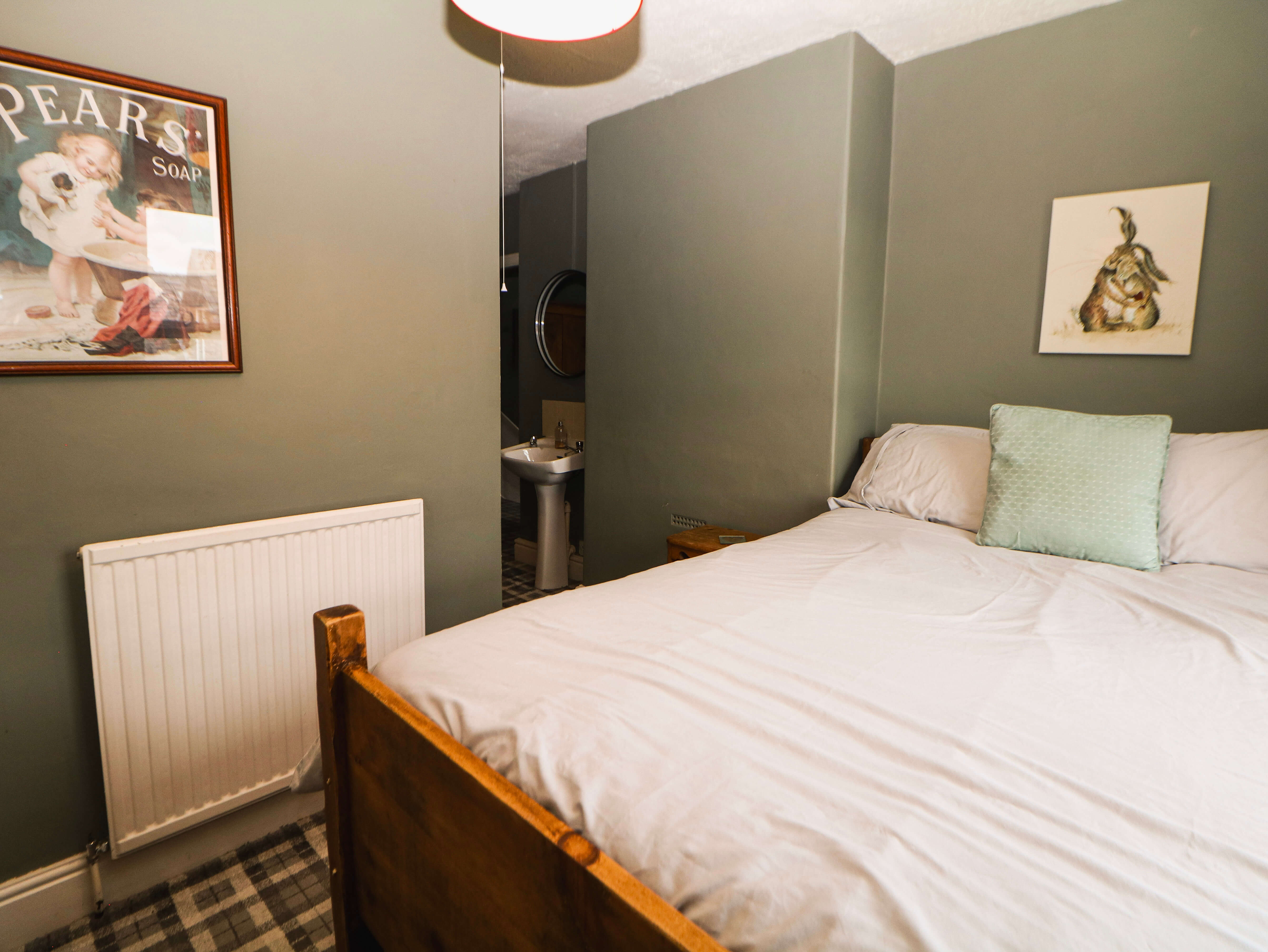 Room 5 single-occupancy room at Compton Guest House Buxton with double-size bed and bedside table